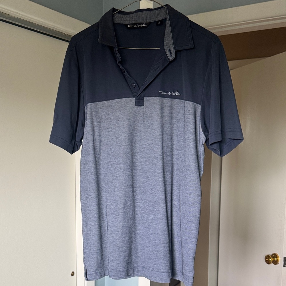 Travis Mathew Navy and Gray Polo Shirt
